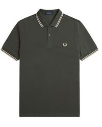 Fred Perry - Slim Fit Twin Tipped Polo Field & Oatmeal S - Lyst