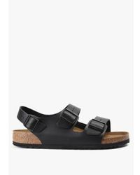 Birkenstock - Mens Milano Leather Sandals In Black 1 - Lyst