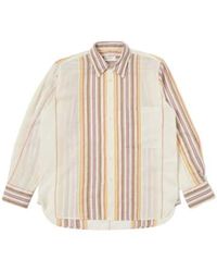 Universal Works - Quadratisches Taschenhemd in Ecru Mala Stripe - Lyst