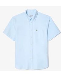 Lacoste - Azul pálido regular fit camisa oxford manga corta - Lyst