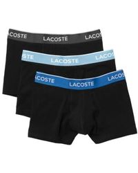 Lacoste - 3 Pack Cotton Stretch Trunks 5h3401 With Blue/sky Blue/grey X-large - Lyst