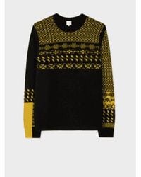 Paul Smith - And Yellow Placement Fairisle Sweater - Lyst