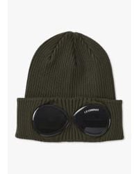 C.P. Company - Cp Company Mens Cotton Goggle Beanie Hat In Ivy - Lyst