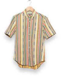 Gitman Vintage - Vintage Button Down Shortsleeve Playa Handwoven Dobby Stripe L - Lyst