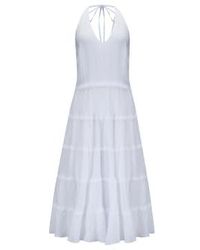 120% Lino - 120 Halter Neck Dress In White - Lyst