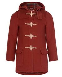 Burrows and Hare - Water Repellent Duffle Coat Red Twill M - Lyst