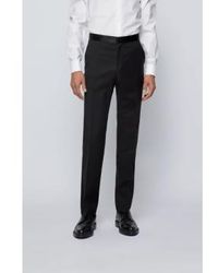 BOSS - Suit en laine vierge noire pantalon en ajustement régulier - Lyst