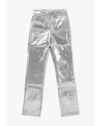 GOOD AMERICAN - Womens Good Icon Trousers In Silver - Lyst