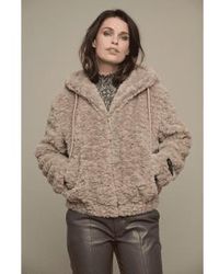 Rino & Pelle - Jorijn Faux Fur Jacket Light Taupe - Lyst
