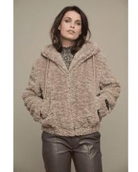 Rino & Pelle - Rino And Jorijn Faux Fur Jacket Light Taupe - Lyst