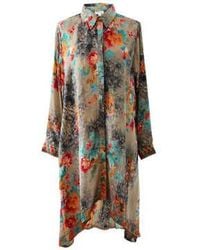 Powell Craft - 'luna' Buttoned Colourful Floral Shirt Dress - Lyst