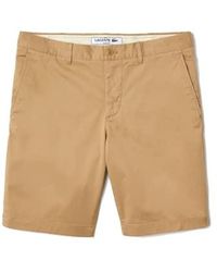 Lacoste - Slim Fit Stretch Cotton Bermuda Shorts beige - Lyst