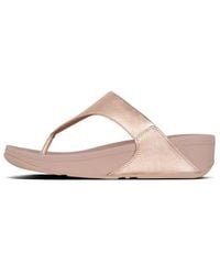 Fitflop - Lulu Leather Toe Post Sandal Rose Gold - Lyst