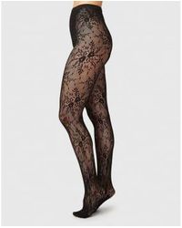 Swedish Stockings - Rosa Lace Tights Or Black - Lyst