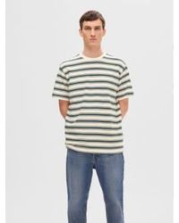 SELECTED - Relax Solo Stripe Short Sleeve Gables Tee S - Lyst