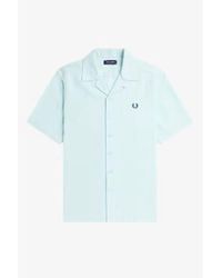 Fred Perry - Texture piquée revere collar shirt - Lyst