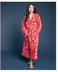 Les Touristes - Luxury Velvet Dressing Gown, Bright Blossom Velvet - Lyst