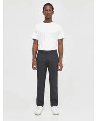 Knowledge Cotton - 1070043 Chuck Regular Flannel Chino Pants Gray Pinstripe - Lyst