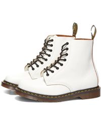 Dr. Martens 1460 Vintage 8 Eye Boot Made In England White Quilon - Bianco