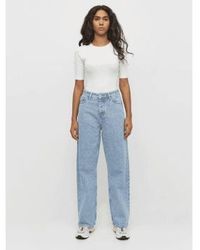 Knowledge Cotton - 2170002 Reborn Gale Straight Mid-rise Bleached Stonewash 5-pocket Jeans - Lyst