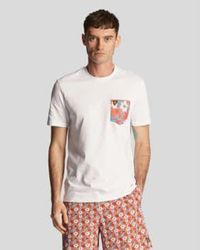 Lyle & Scott - Ts2037v camiseta bolsillo con estampado floral en blanco - Lyst