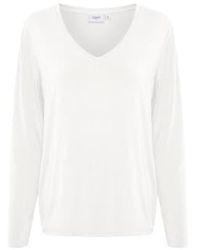 Saint Tropez - T-shirt à manches longues aliasz v neck en blanc brillant - Lyst