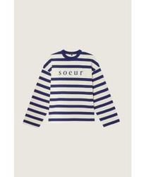 Soeur - Camiseta archie ecru/stripe - Lyst