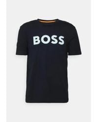 BOSS - T-shirt mit "thinking 1"-logo in dunklem marineblau - Lyst