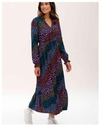 Lilac Rose - Lilac Sugarhill Jade Maxi Dress In Navymulti Painterly Spot Stripe - Lyst