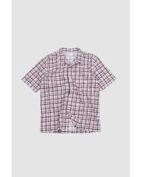 Universal Works - Road Shirt Ecru/lilac Tie-dye Print Cotton S - Lyst