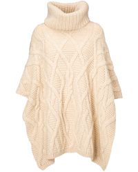 Woolrich Poncho à col roulé en laine et alpaga pour femmes - Neutre