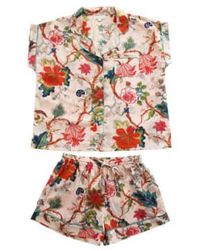 Powell Craft - Exotic Flower Short Pyjama Set With Piping S/m - Lyst