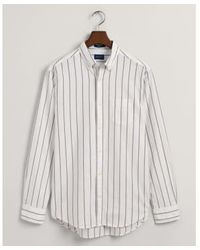 GANT - Eggshell Striped Oxford Regular Fit Shirt Xl - Lyst