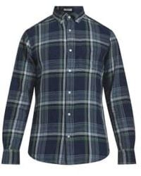 GANT - Regular Fit Twill Check Shirt In Dark And Green 3230170 989 - Lyst