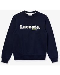 Sudaderas Lacoste Hombre | Sudadera con capucha de hombre en felpa con  estampado en la manga Azul Marino « Portelamor