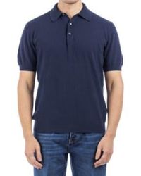 Circolo 1901 - Cn3991 Patterned Knitted Polo Shirt In Dark Blue - Lyst