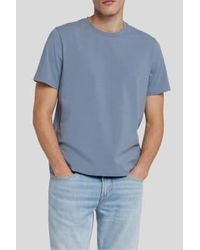 7 For All Mankind - Camiseta rendimiento lujo azul polvoriento jsim2370db - Lyst