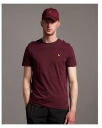Lyle & Scott - Ts400vog plain t -shirt in burgund - Lyst