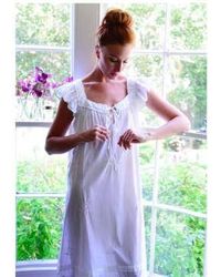 Powell Craft - Damen weiße baumwoll -nachthemd 'margo' - Lyst
