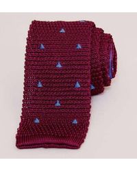 40 Colori - Cravate en soie tricotée avec s triangles brodés - Lyst