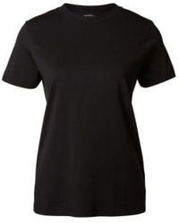 SELECTED - Camiseta cuello redondo negro - Lyst