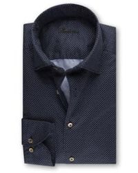 Stenströms - Marineblau slimline casual musted shirt - Lyst