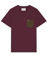 Lyle & Scott - Contrast Pocket Tee Burgundy And Olive - Lyst
