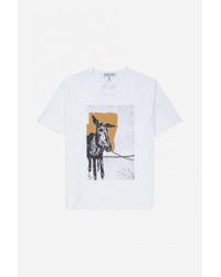 Munthe - Midi donkey künstlerische t-shirt col: weiß multi, größe: 12 - Lyst