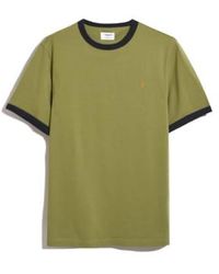 Farah - F4kfd041 groves ronder t-shirt en vert mousse - Lyst