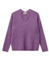 Mos Mosh - Iris Orchid Thora V Neck Knitted Sweater M - Lyst