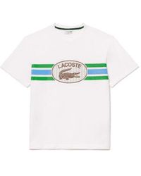 Lacoste - Regular Fit Cotton Printed Monogram Tee , Green & Blue Xl - Lyst