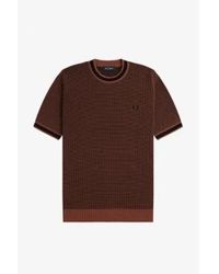 Fred Perry - T-shirt tricoté texturé - Lyst