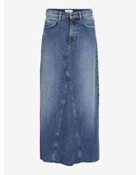 Object - Harlow Long Skirt Medium Blue - Lyst