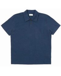 Universal Works - Newlyn Cotton / Hemp Polo Shirt Navy S - Lyst